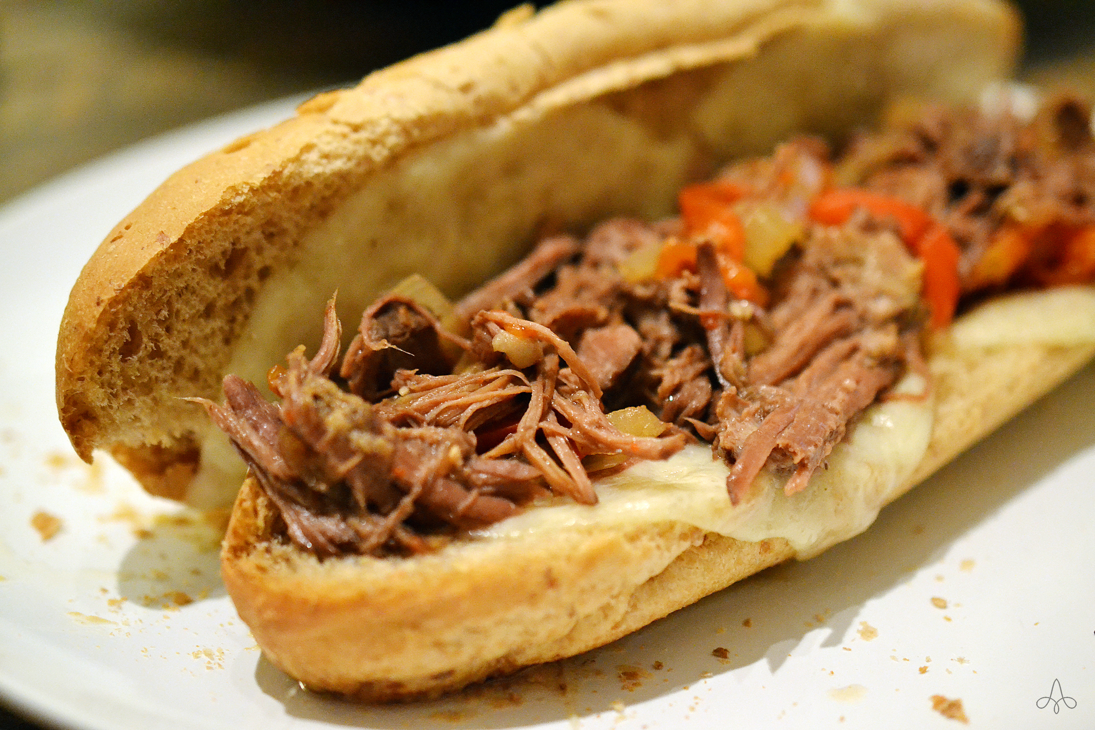 Philly Cheese Steak Sandwiches Slow Cooker Ambs Loves Food 