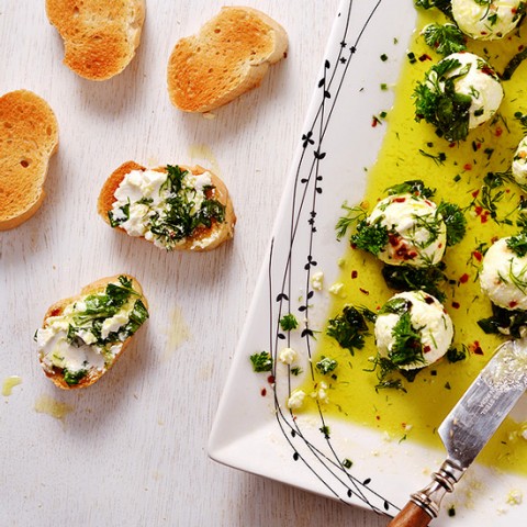 MARINATED GOATS CHEESE BALLS – AMBS LOVES FOOD