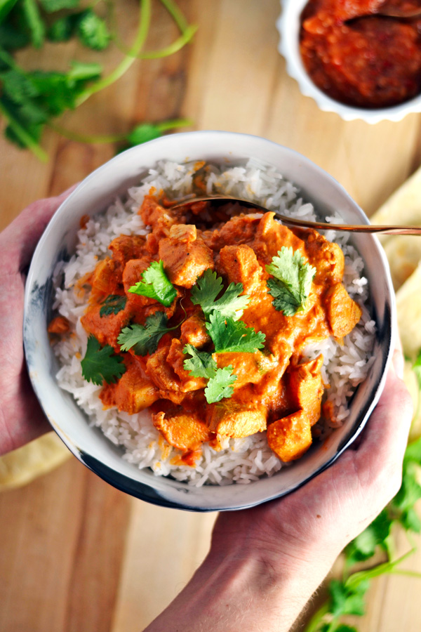 Bowl of Indian Butter Chicken.